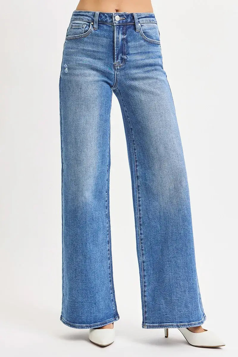 RISEN Full Size High Rise Wide Leg Jeans Plus Size - Trendsi - Flyclothing LLC