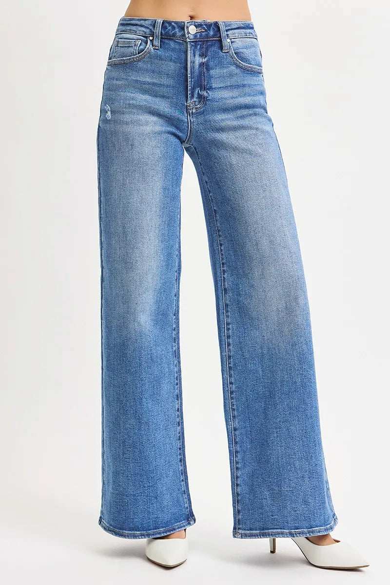 RISEN Full Size High Rise Wide Leg Jeans Plus Size - Trendsi - Flyclothing LLC