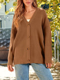 Button Down Long Sleeve Cardigan - Trendsi - Flyclothing LLC