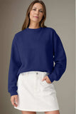 Round Neck Long Sleeve Sweatshirt - Trendsi - Flyclothing LLC