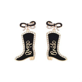 Cowgirl Boot Dangle Earrings with Bow - Trendsi - Flyclothing LLC