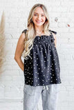And The Why Daisy Polka Dot Print Ruffle Tank Top - Trendsi - Flyclothing LLC