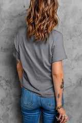 USA Round Neck Short Sleeve T-Shirt - Trendsi - Flyclothing LLC
