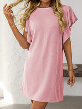 Mandy Ruffled Round Neck Short Sleeve Dress - Trendsi - Flyclothing LLC