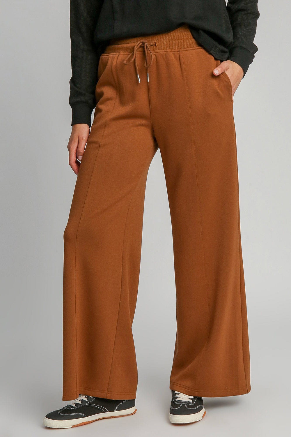 Umgee Drawstring Wide Leg Pants with Pockets - Trendsi