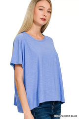 Zenana Round Neck Short Sleeve T-Shirt - Trendsi - Flyclothing LLC