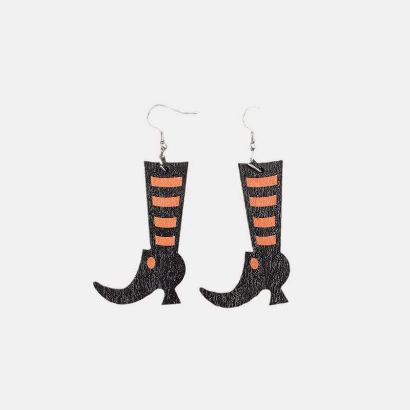 Alloy Wooden Boots Earrings - Trendsi - Flyclothing LLC