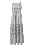 Tiered Striped Sleeveless Cami Dress Trendsi