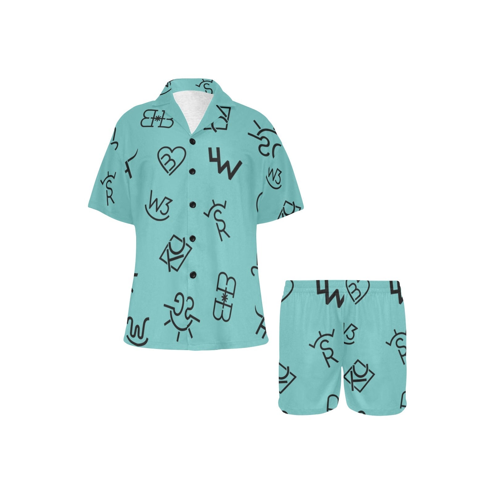 Baha Ranch Turquoise Cattle Brands Women's Western Pajama Set