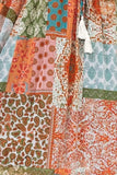 Tassel Printed Three-Quarter Sleeve Mini Dress - Trendsi