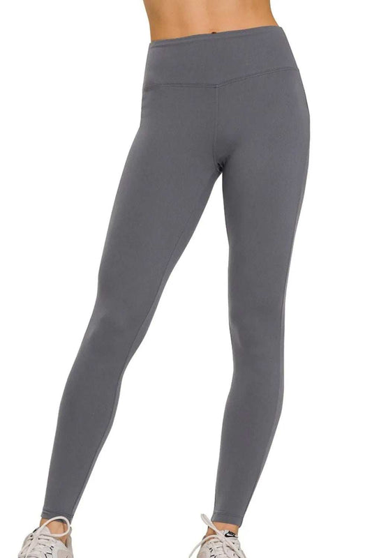 Zenana Microfiber Waistband Leggings - Trendsi - Flyclothing LLC