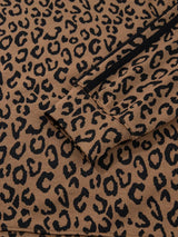 Striped Trim Leopard Long Sleeve Top Drawstring Pant Set - Trendsi - Flyclothing LLC