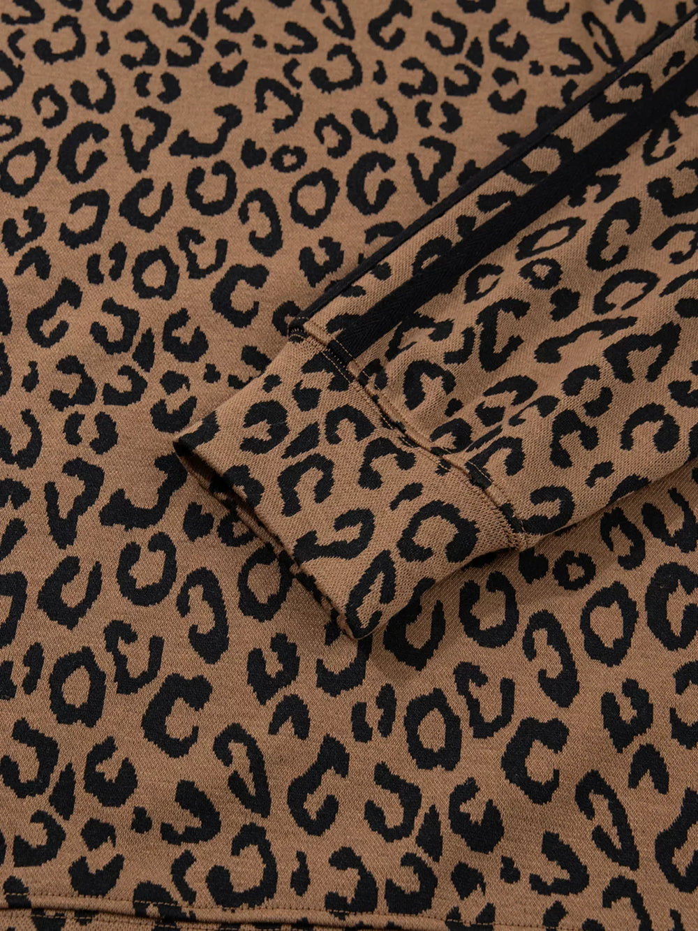 Striped Trim Leopard Long Sleeve Top Drawstring Pant Set - Trendsi - Flyclothing LLC