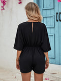 Cutout Surplice Half Sleeve Romper - Trendsi