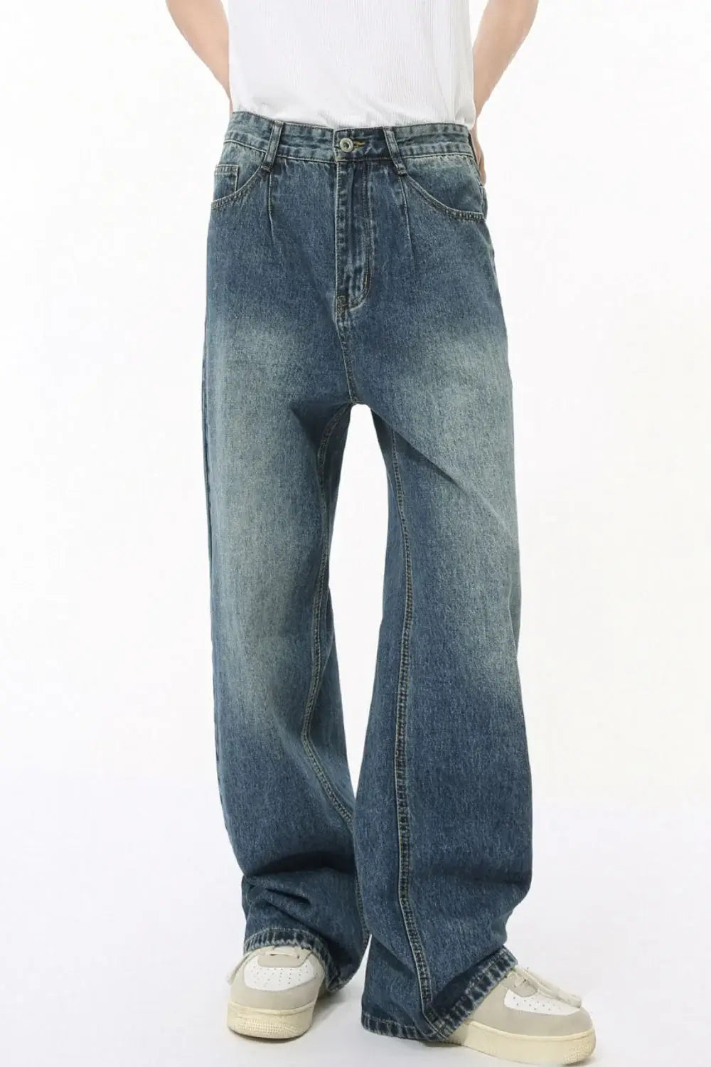 Mid Rise Wide Leg Jeans with Pockets - Trendsi - Flyclothing LLC