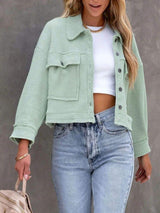 Button Up Long Sleeve Jacket - Trendsi - Flyclothing LLC