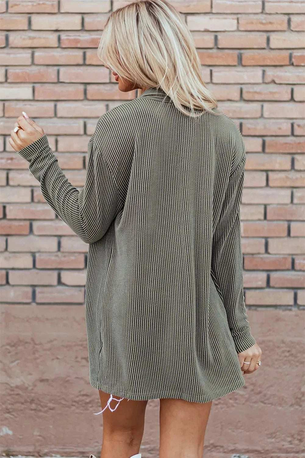 Textured Open Front Long Sleeve Cover Up - Trendsi - Flyclothing LLC