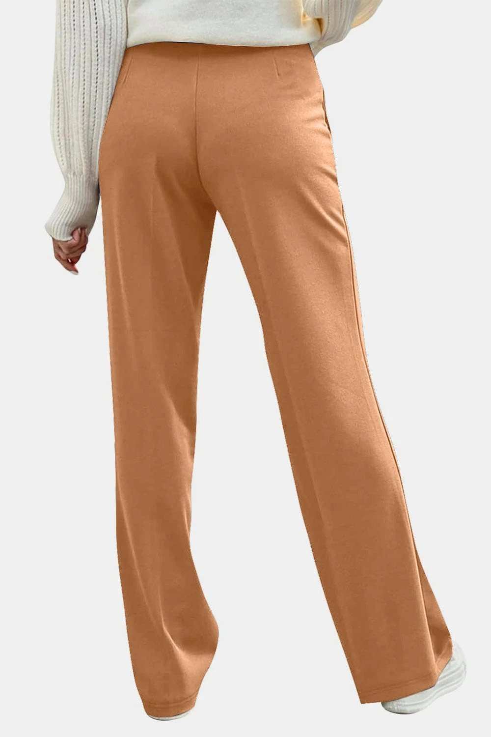 Decorative Button High Rise Pants - Trendsi - Flyclothing LLC