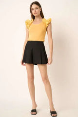 Mittoshop Side Invisible Zipper Pleated Shorts - Trendsi - Flyclothing LLC