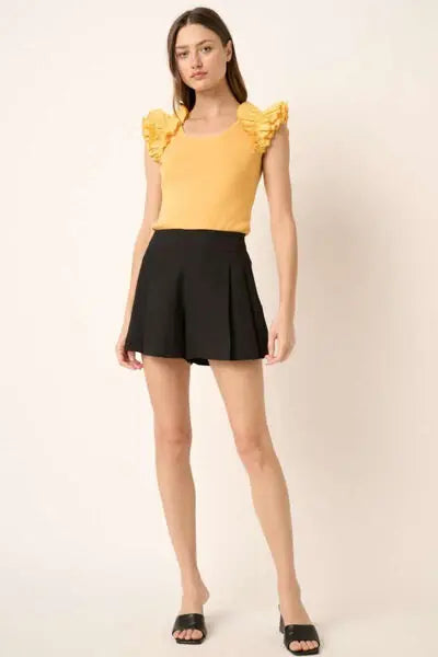 Mittoshop Side Invisible Zipper Pleated Shorts - Trendsi - Flyclothing LLC