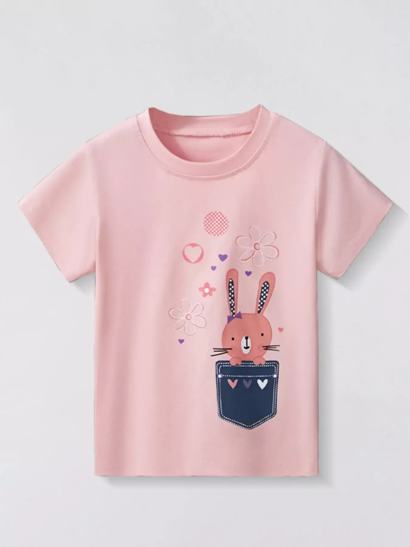 Children's Bunny Round Neck T-Shirt - Trendsi - Flyclothing LLC