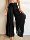 Drawstring Wide Leg Pants with Pockets - Trendsi - Flyclothing LLC