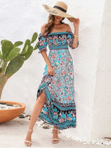 Floral Flounce Sleeve Midi Dress - Trendsi - Flyclothing LLC