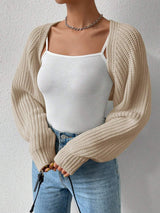 Honey Open Front Long Sleeve Cropped Cardigan - Trendsi - Flyclothing LLC