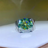 10 Carat Moissanite 925 Sterling Silver Signet Ring - Trendsi