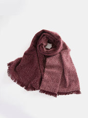 Raw Hem Heathered Polyester Scarf - Trendsi