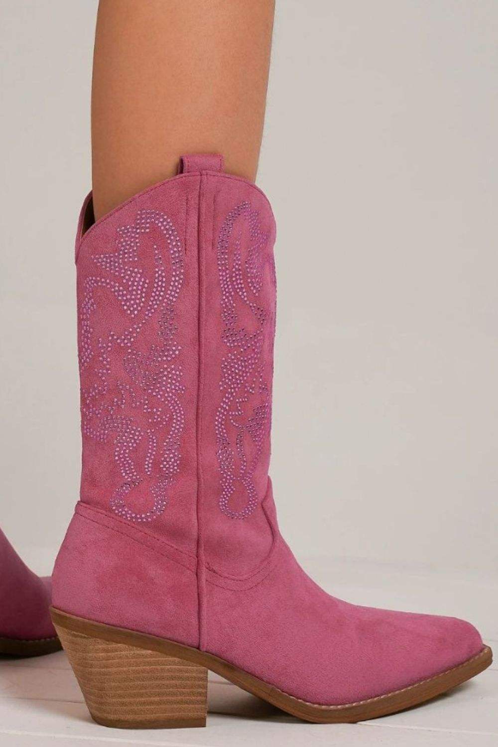 Beast Fashion Rhinestone Detail Point Toe Boots - Trendsi - Flyclothing LLC