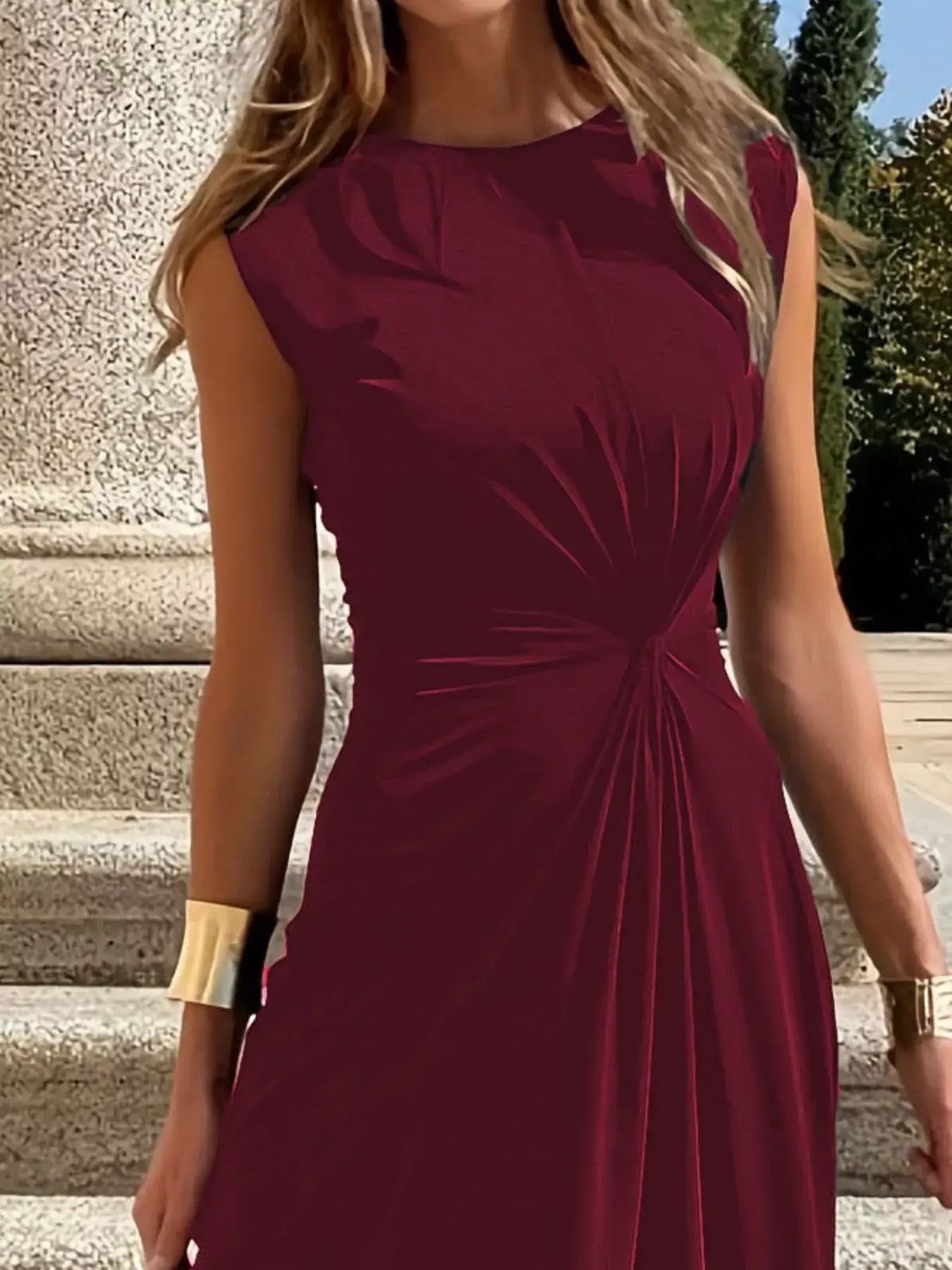 Twisted Round Neck Sleeveless Maxi Dress - Trendsi - Flyclothing LLC