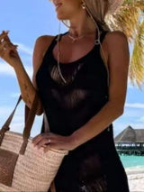Fringe Scoop Neck Cover-Up - Trendsi - Flyclothing LLC