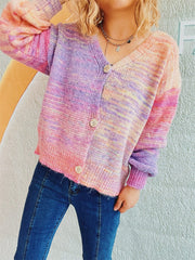 Button Up Long Sleeve Cardigan - Trendsi