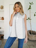 Frill Printed Mock Neck Top - Trendsi - Flyclothing LLC