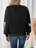 Perfee Heart Round Neck Long Sleeve Sweater - Trendsi
