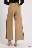 Umgee Front Pleated Wide-Leg Pants with Contrast Trim - Trendsi - Flyclothing LLC