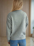 Turtleneck Dropped Shoulder Long Sleeve Sweater - Trendsi - Flyclothing LLC