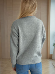 Turtleneck Dropped Shoulder Long Sleeve Sweater - Trendsi