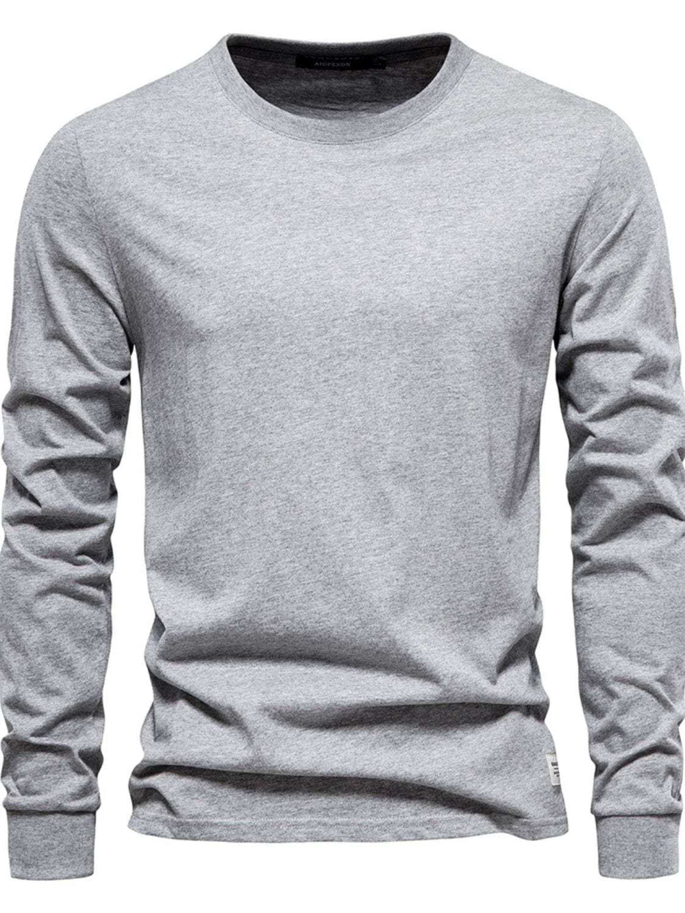 Men's Full Size Round Neck Long Sleeve T-Shirt Plus Size - Trendsi - Flyclothing LLC