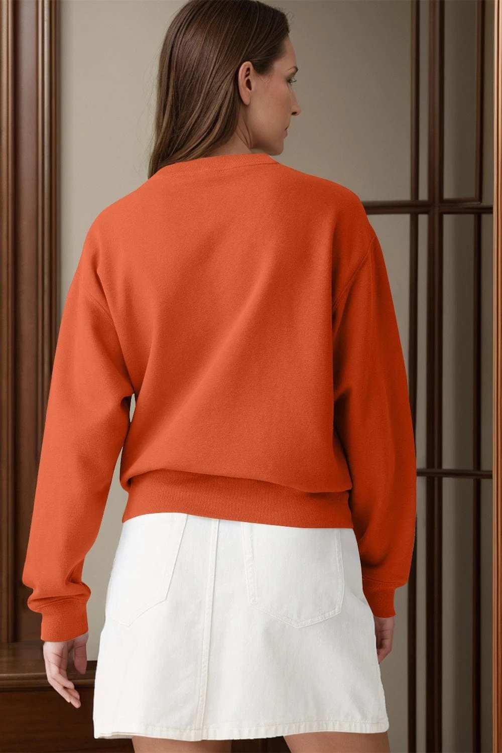 Round Neck Long Sleeve Sweatshirt - Trendsi - Flyclothing LLC