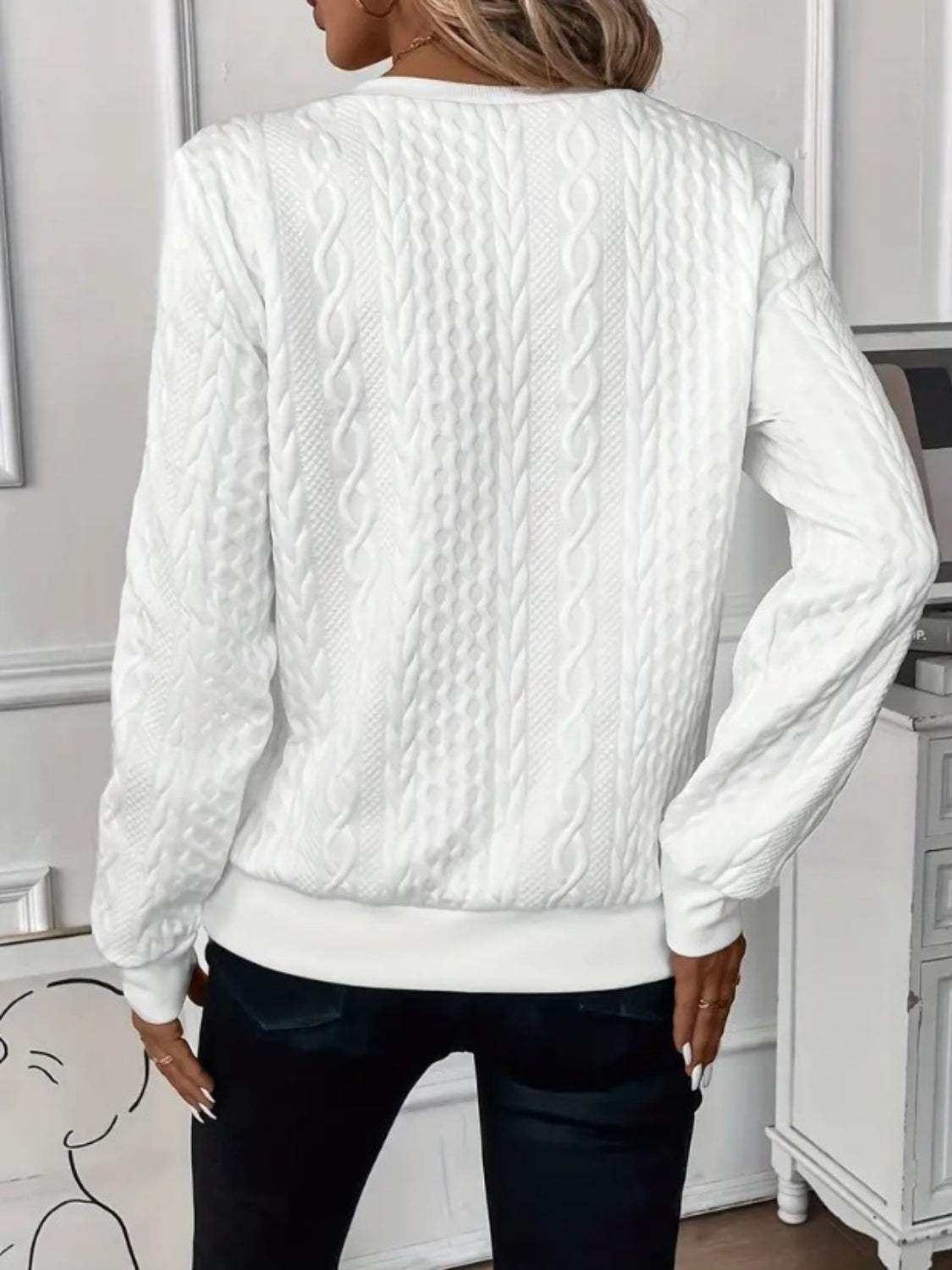 Texture Half Zip Long Sleeve Sweatshirt - Trendsi - Flyclothing LLC