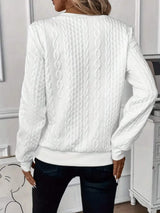 Texture Half Zip Long Sleeve Sweatshirt - Trendsi - Flyclothing LLC