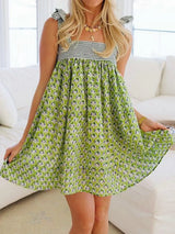 Printed Tie Shoulder Mini Cami Dress - Trendsi - Flyclothing LLC