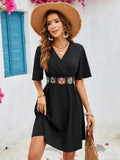 Surplice Flutter Sleeve Mini Dress - Trendsi