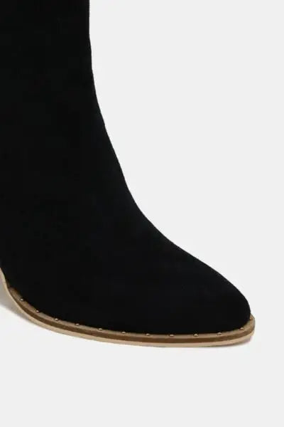 Beast Fashion Suede Point Toe Ankle Booties - Trendsi - Flyclothing LLC