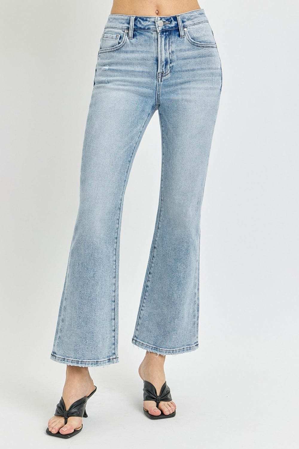 RISEN Full Size High Rise Ankle Flare Jeans - Trendsi - Flyclothing LLC