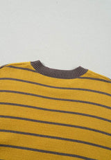 Flower Stripe Round Neck Long Sleeve Sweater - Trendsi - Flyclothing LLC