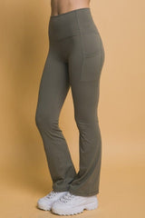 Love Tree High Waist Flare Active Leggings with Side Pockets - Trendsi