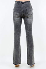 American Bazi V-Cut Ruched Flare Pants - Trendsi - Flyclothing LLC